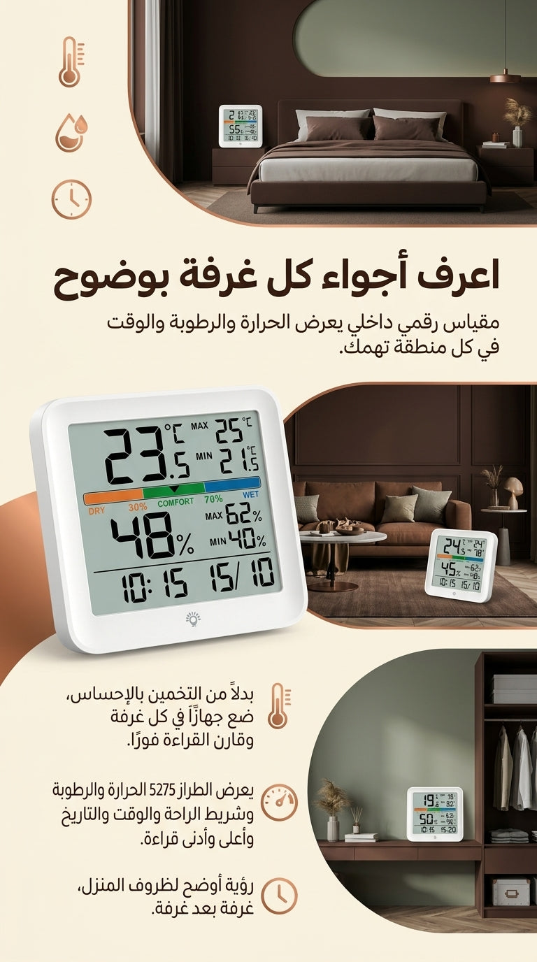 اعرف أجواء كل غرفة بوضوح